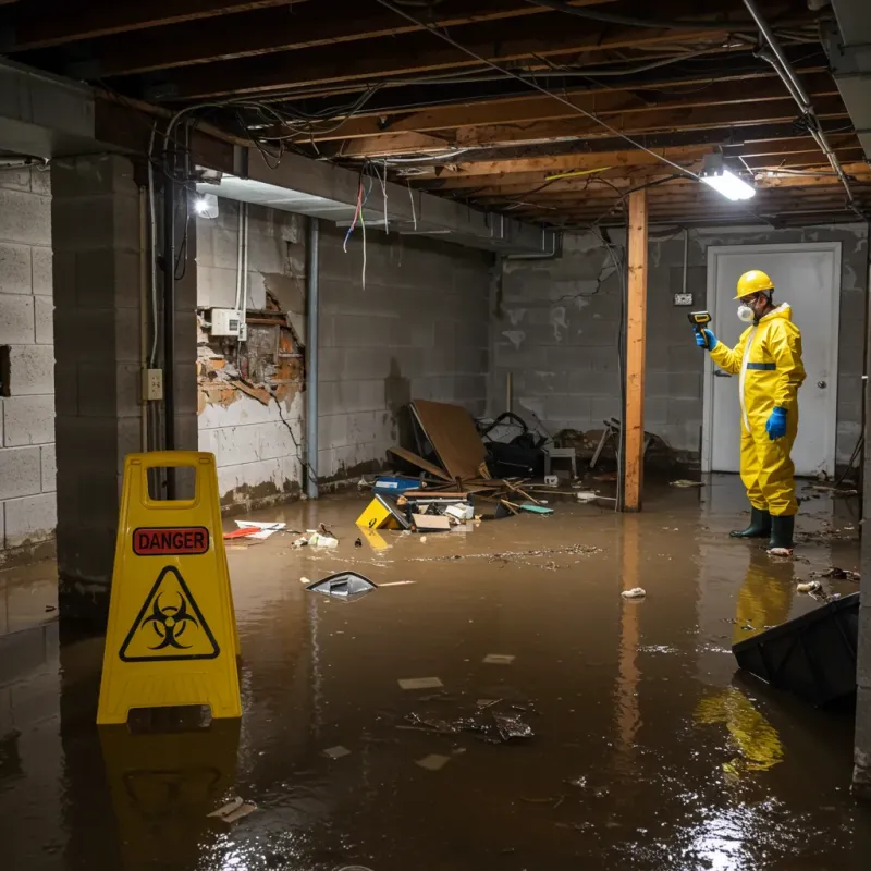 Flooded Basement Electrical Hazard in Washington County, IA Property